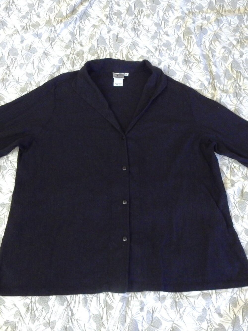 MILL VALLEY CLOTHING CO. women's 3x lagenlook black sailor shirt top lagenlook